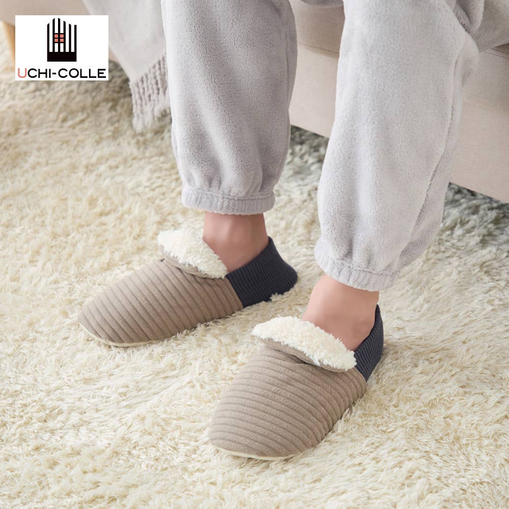 Men's [Heat-generating babouche] Thick ribbed room shoes [SALE]